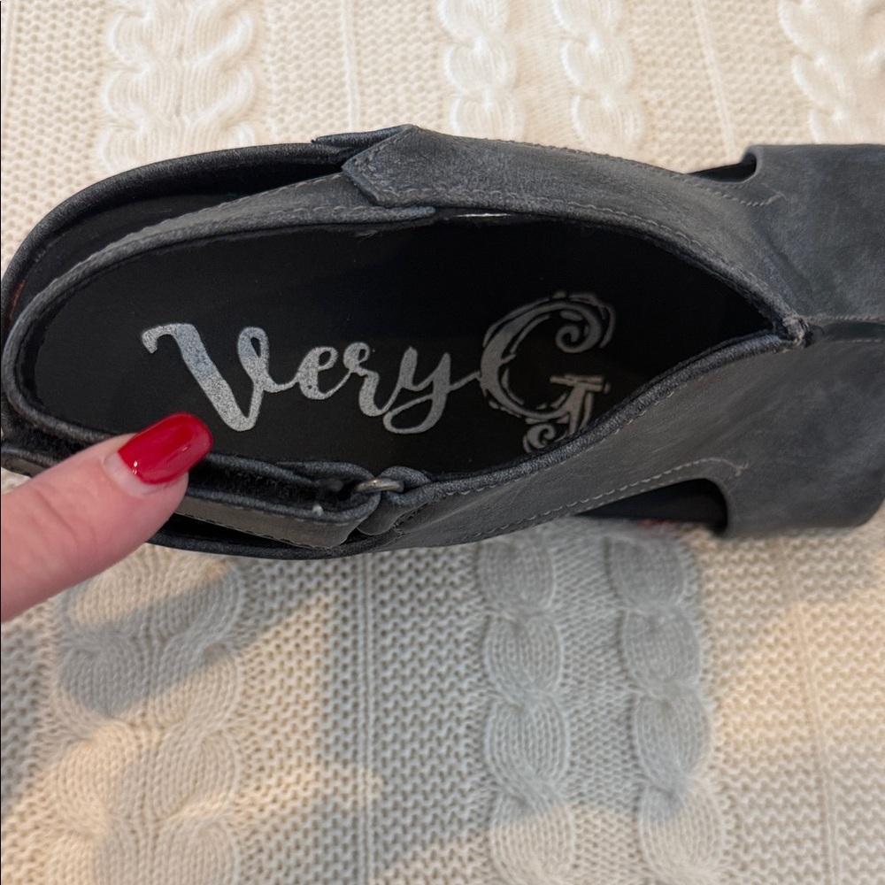 Very G Black Wedges with Multicolor Sole - Picture 3 of 6